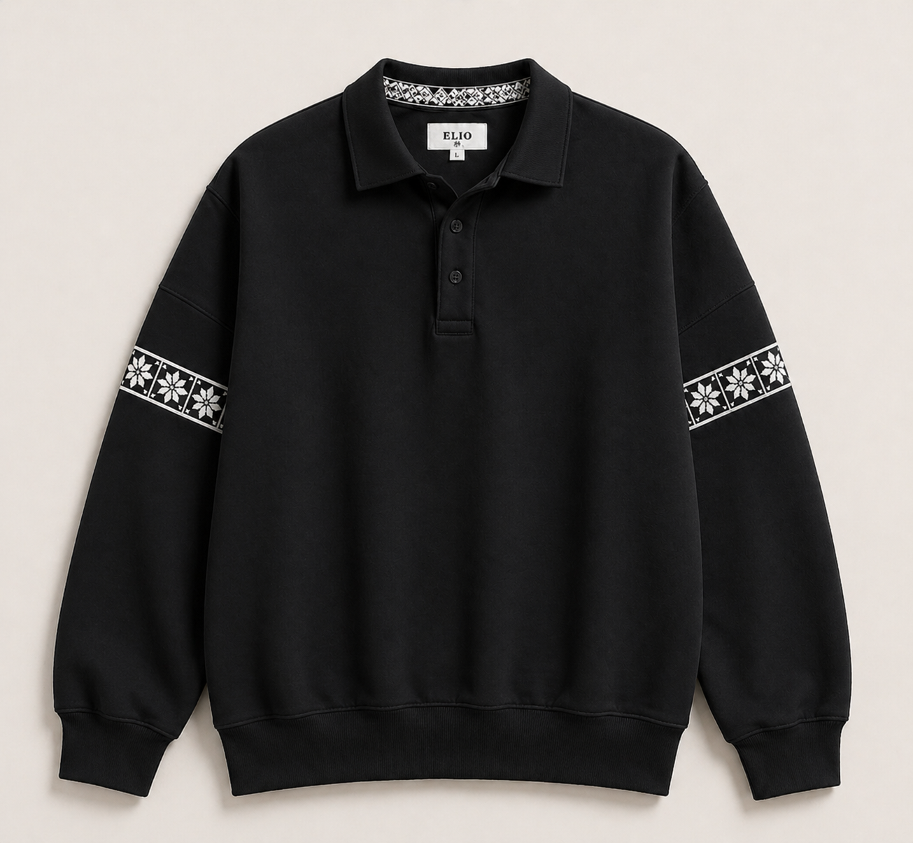Azulejo Polo Sweatshirt — Black