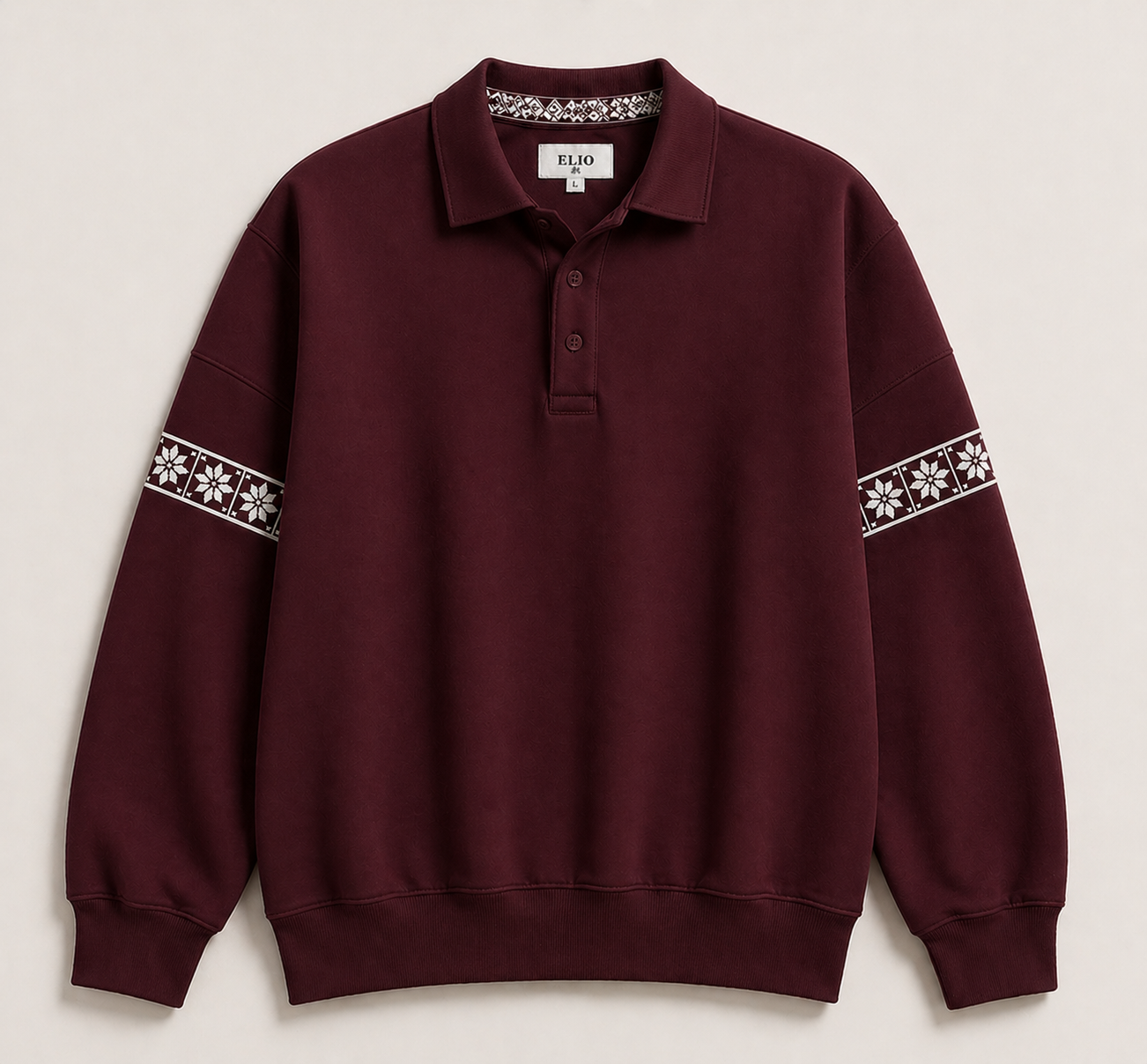 Azulejo Polo Sweatshirt — Burgundy