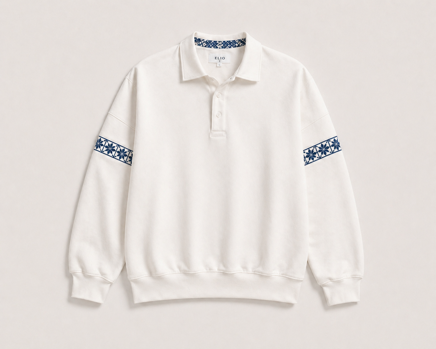 Azulejo Polo Sweatshirt — Cream