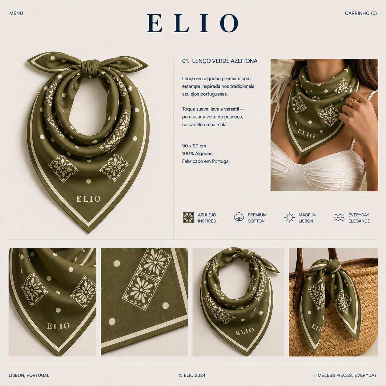 Lenço Verde Azeitona